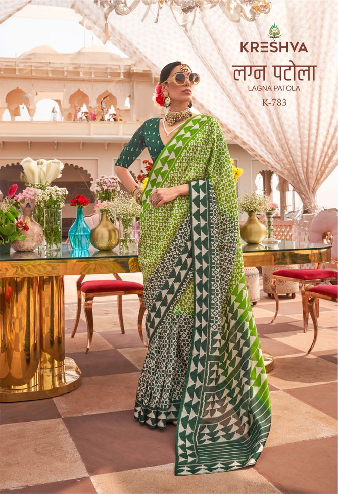 Lagna Patola By Kreshva Mercerized Sigma Silk Saree Wholesale In India